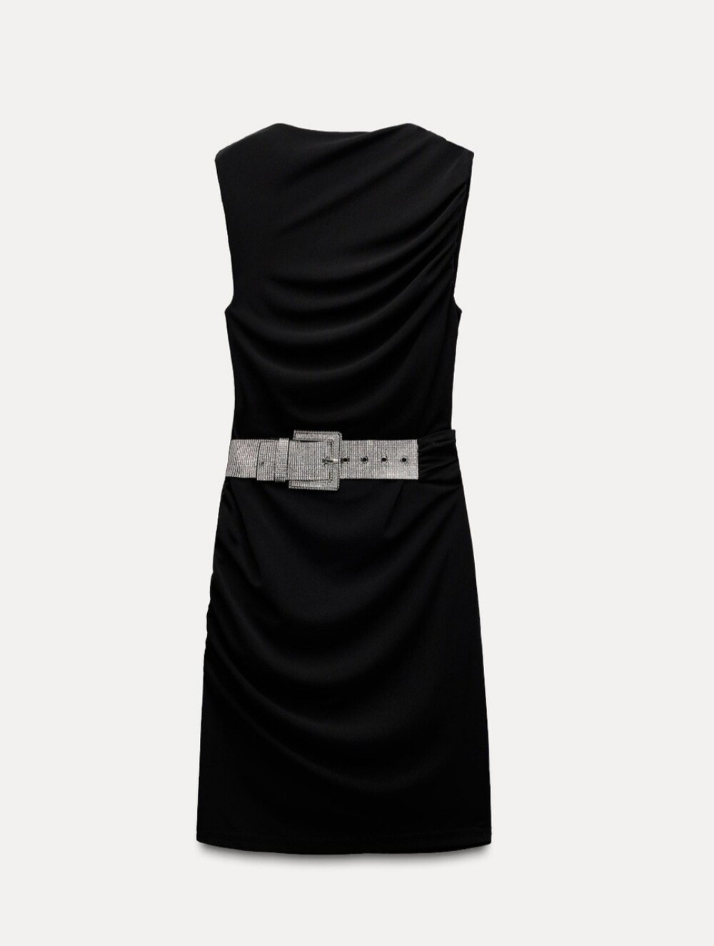 New Zara Black MiniDress with Silver Belt Sz S